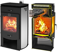 Камин отопительный для дома Теплодар Танго