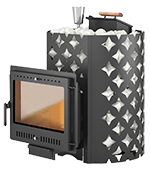 Чугунная печь для бани ЭТНА 24 Панорама "М" Закрытая каменка