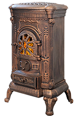 Печь-камин отопительный Везувий А-01 медь