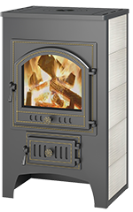 Печь-камин отопительный Везувий ПК-01 (205) бежевый с плитой