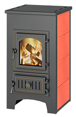Печь-камин отопительный Везувий ПК-01 (270) красный