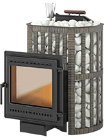 Изображение банной печи с закрытой каменкой Везувий Ураган 16 (505) дверца со стеклом