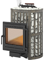 Изображение печи для бани Везувий Ураган Ковка 22 (505) дверца со стеклом, закрытая каменка