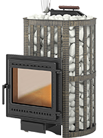 Изображение печь для бани Везувий Ураган Ковка 28 (505) дверца с большим стеклом