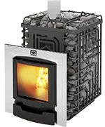 Банная печь из толстой нержавейки Теплодар Сибирский Утес 20 ЛП Панорама Профи