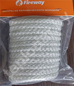 Шнур керамический уплотнительный 10мм для дымохода и печей