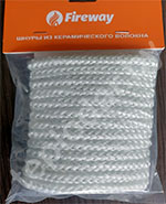 Шнур керамический уплотнительный 8мм для дымохода и печей