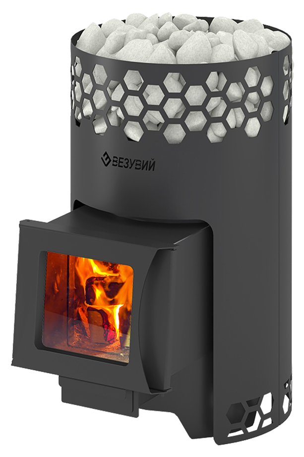 Стальная бюджетная печь для бани Везувий Пчелка (дверца со стеклом) Печь для бани Везувий Пчелка (дверца со стеклом)
