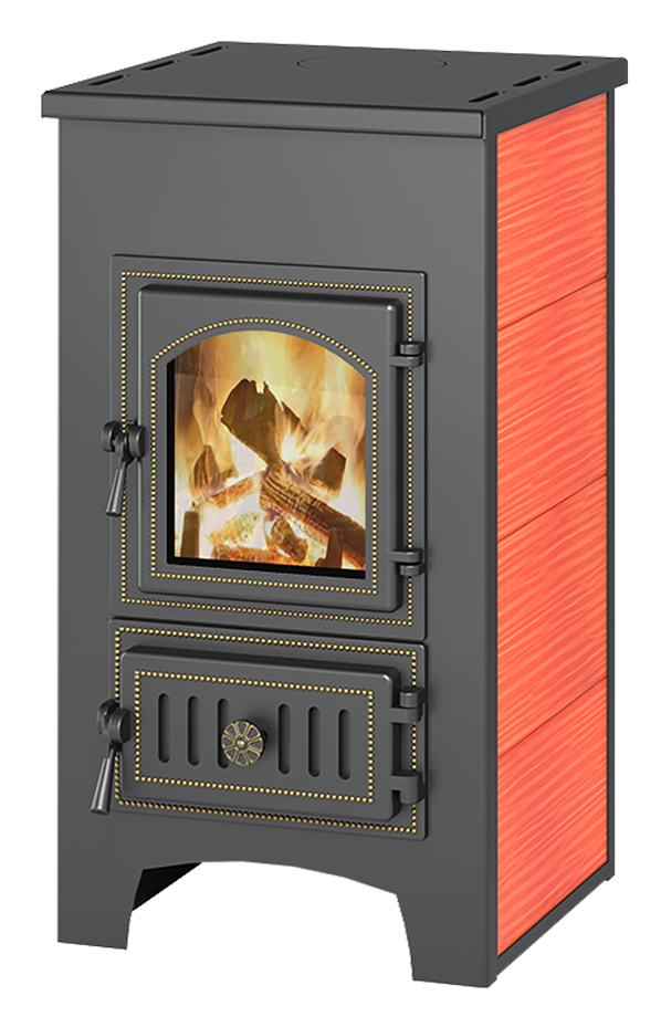 Печь-камин Везувий ПК-01 (270) красный для отопления дома Печь-камин отопительный Везувий ПК-01 (270) красный