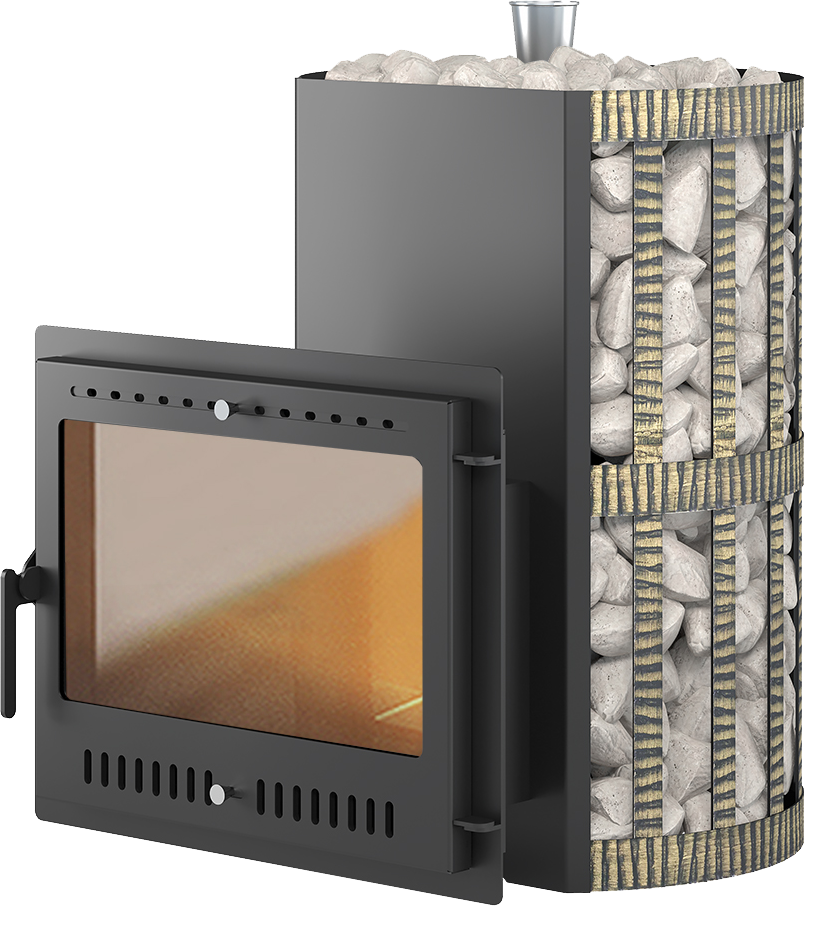 Стальная печь для бани Везувий Скиф Парогенератор Ковка Панорама "М" Банная печь Везувий Скиф Парогенератор Ковка Панорама "М"